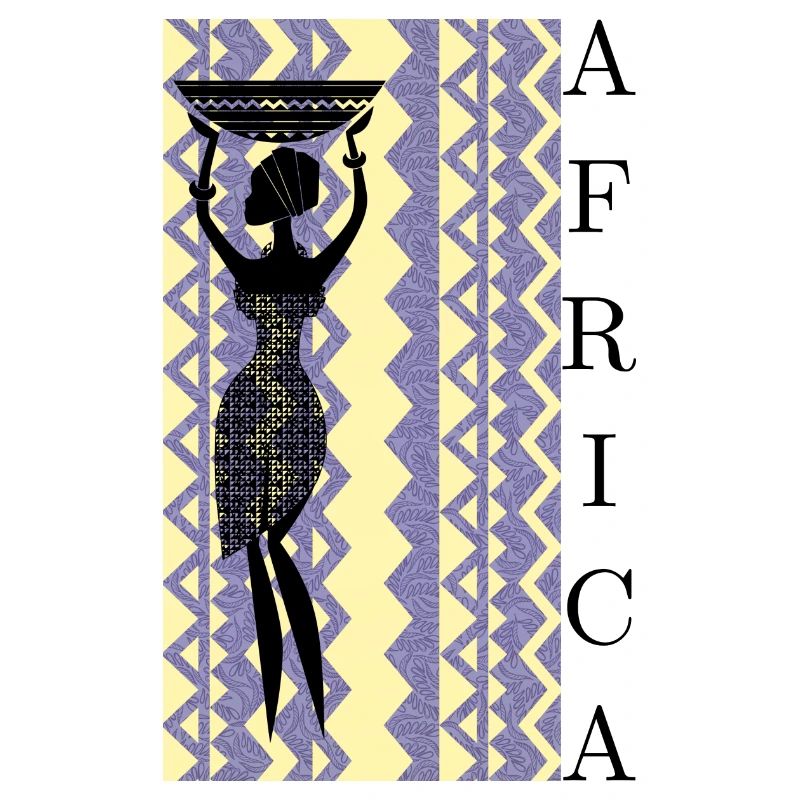 Silhouette africaine avec panier