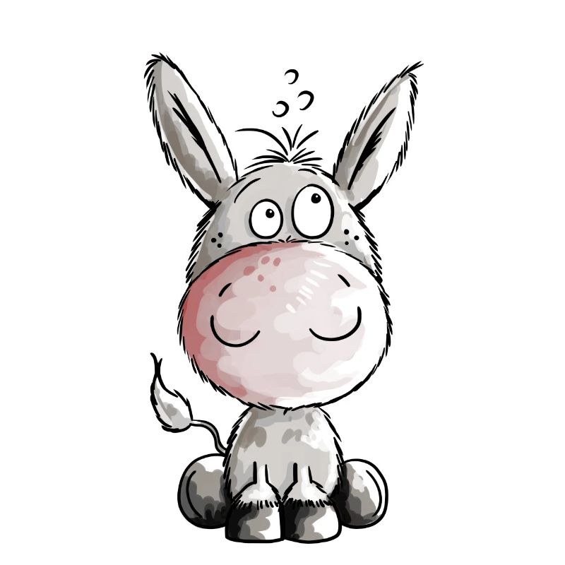 Kleiner Esel - Eselchen - Comic - Tiere