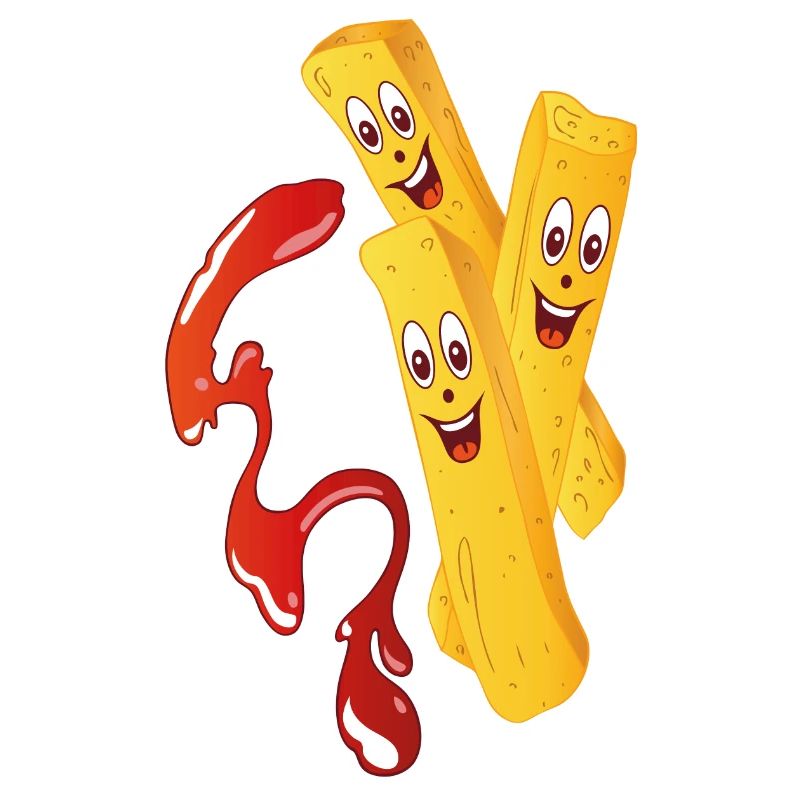 Frites avec des ketchup.