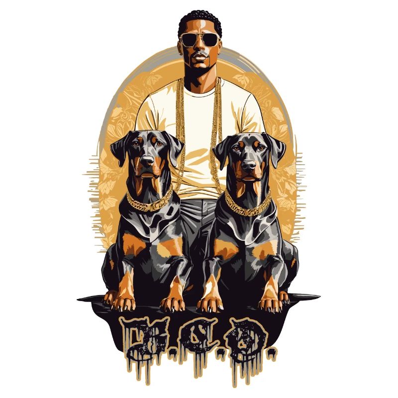 Rappeur avec Dobermans