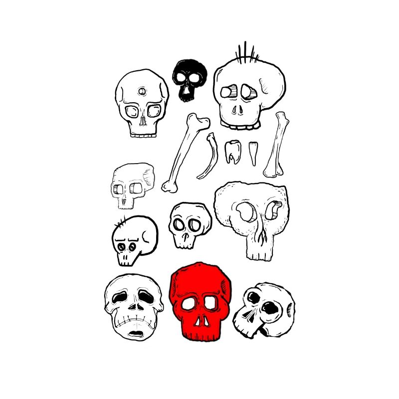 Skull-Design mit Farbkontrast