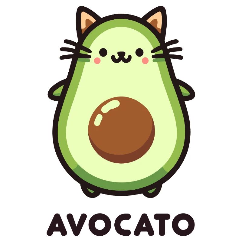 Mignon Avocato Chat Ami Jeu De Jeu Conception