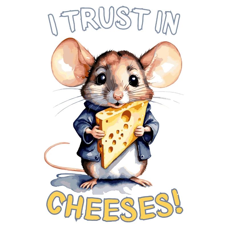 Trust in Cheese - Cute Mouse with Cheese