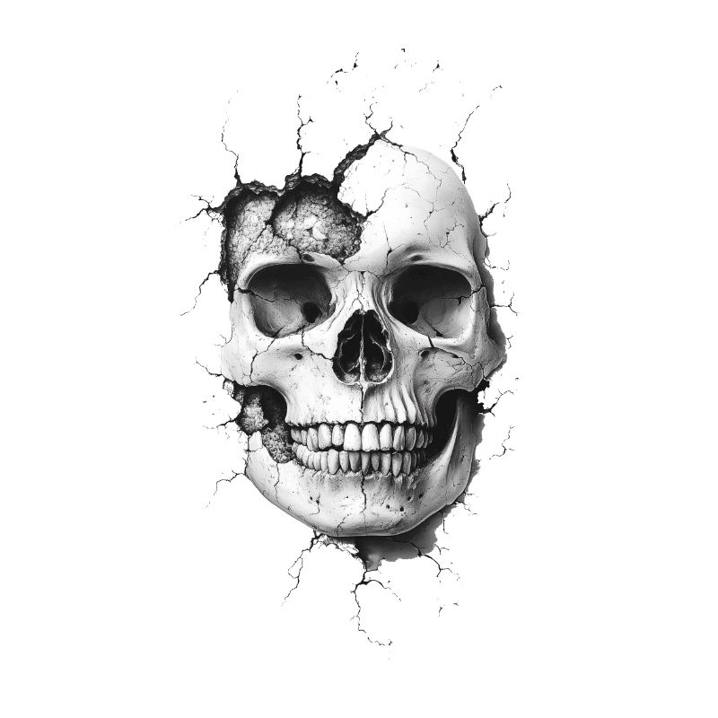 Skull with crack