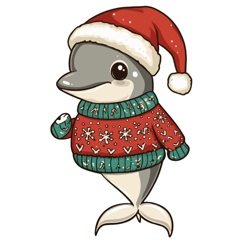Bande dessinée de Noël dauphin