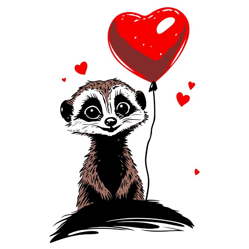 Erdmännchen Herz Luftballon - Heartful Creatures