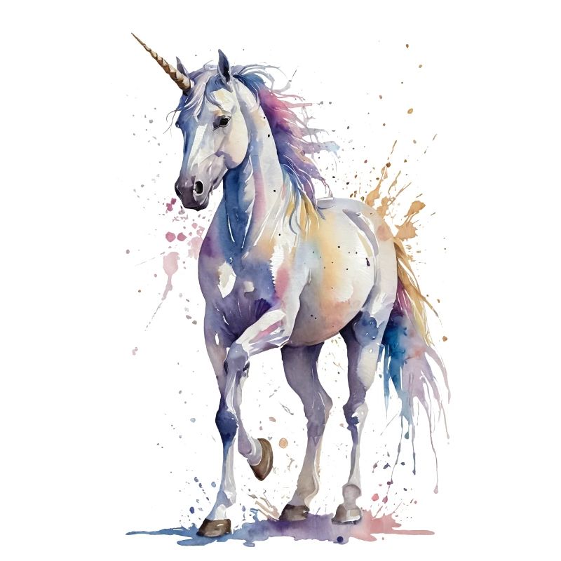 Ätherisches Einhorn - Aquarell