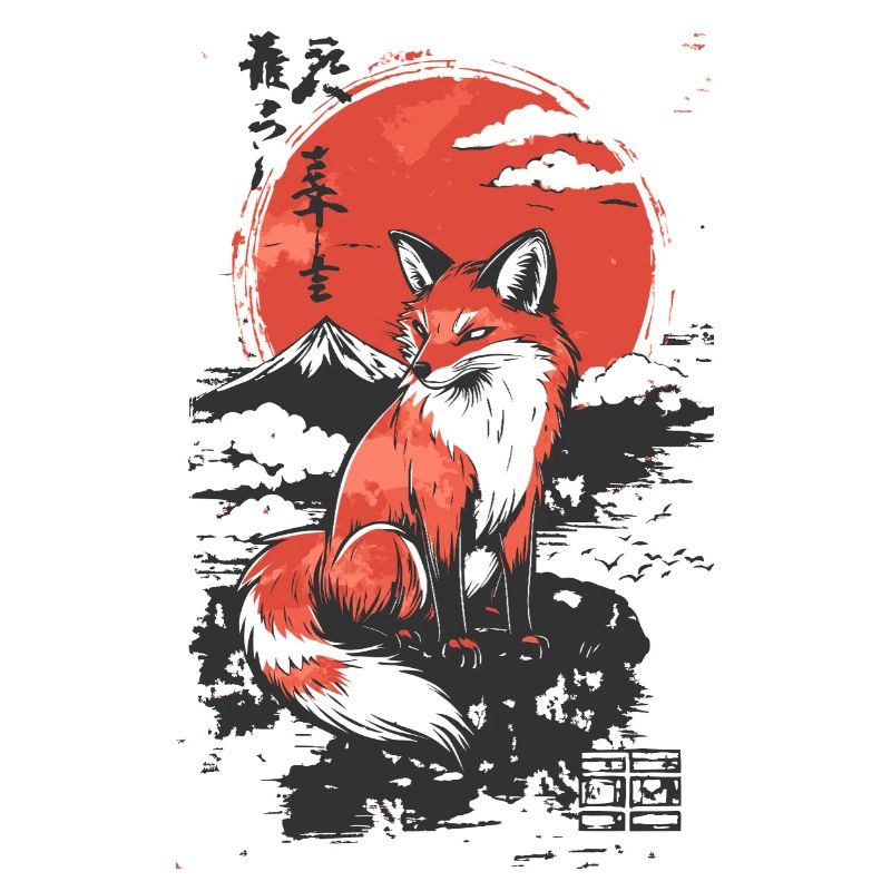 Fox Kitsune Japanese Style
