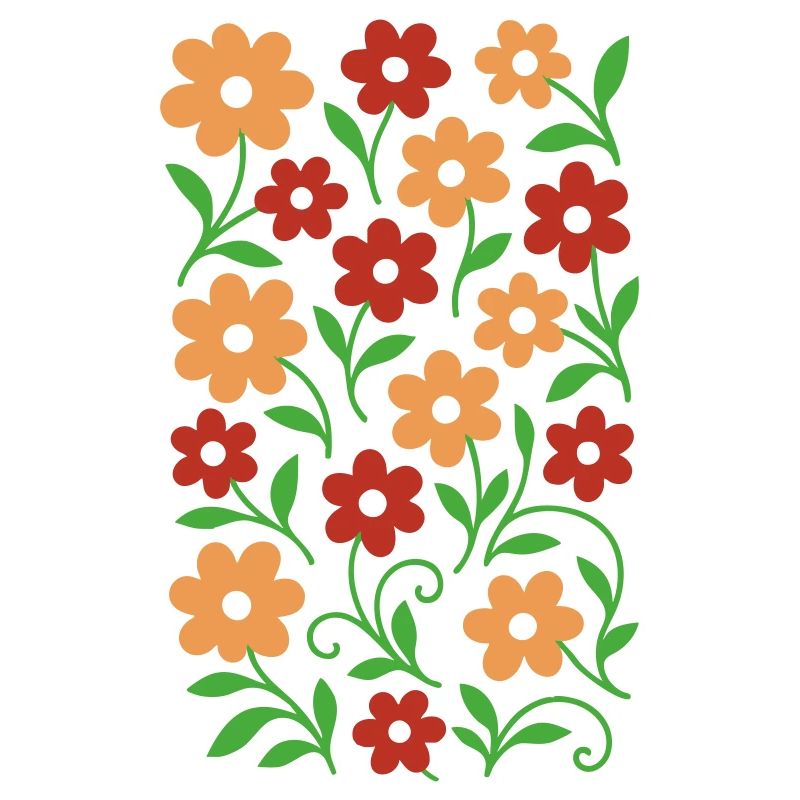 Retro Boho Blumenmuster - Herbsttöne Blumen
