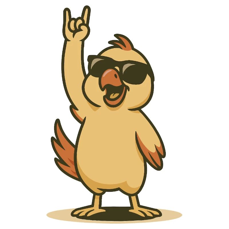 Cool Parrot Chick Rocker Style