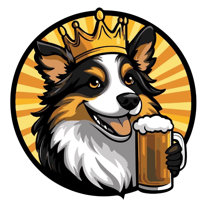 Border Collie Dog Beer Comic