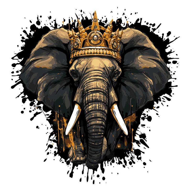 Elephant Head Portrait Crown
