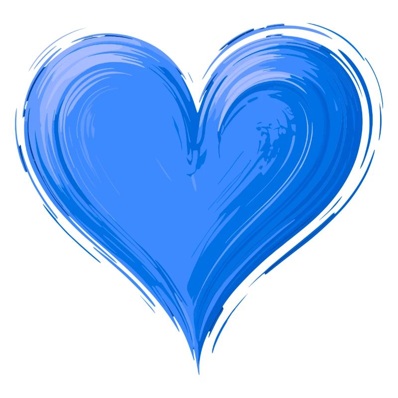 Hand Painted Blue Heart