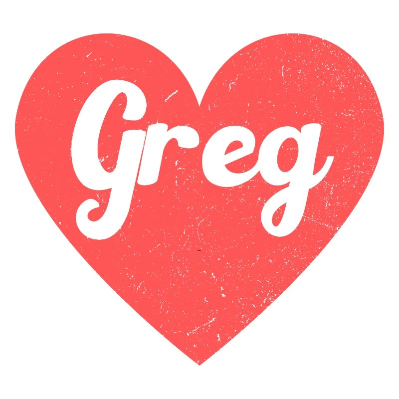 Greg Name Rotes Herz Liebe Fan Retro
