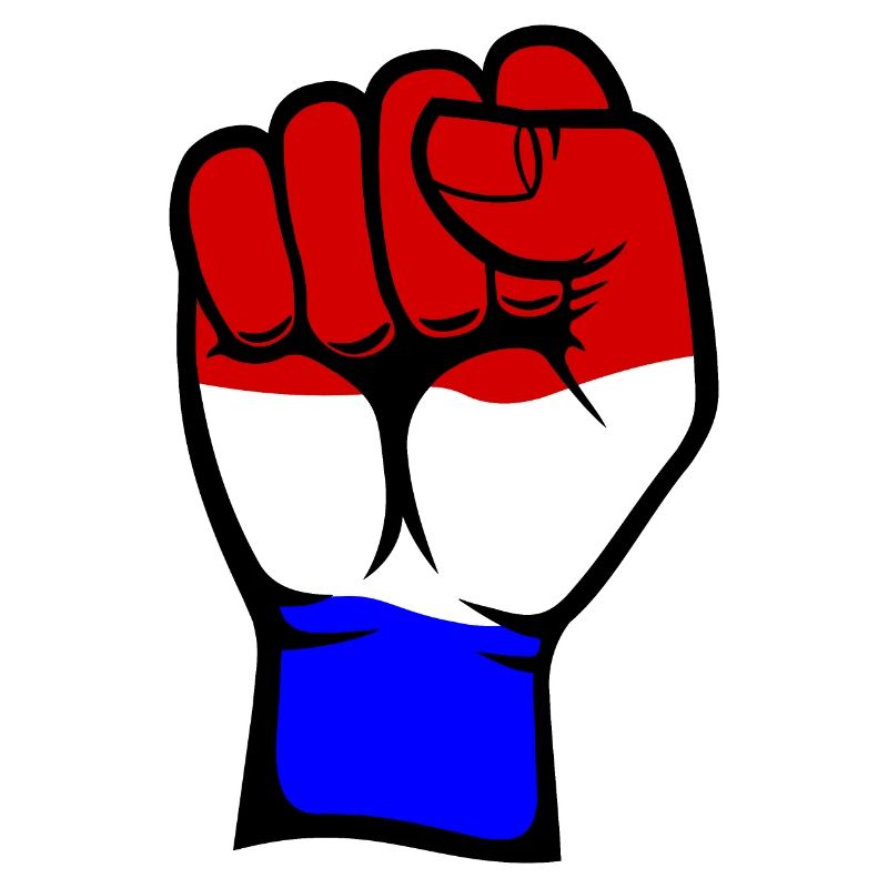 Drapeau de la Hollande Symbole de la main de poing