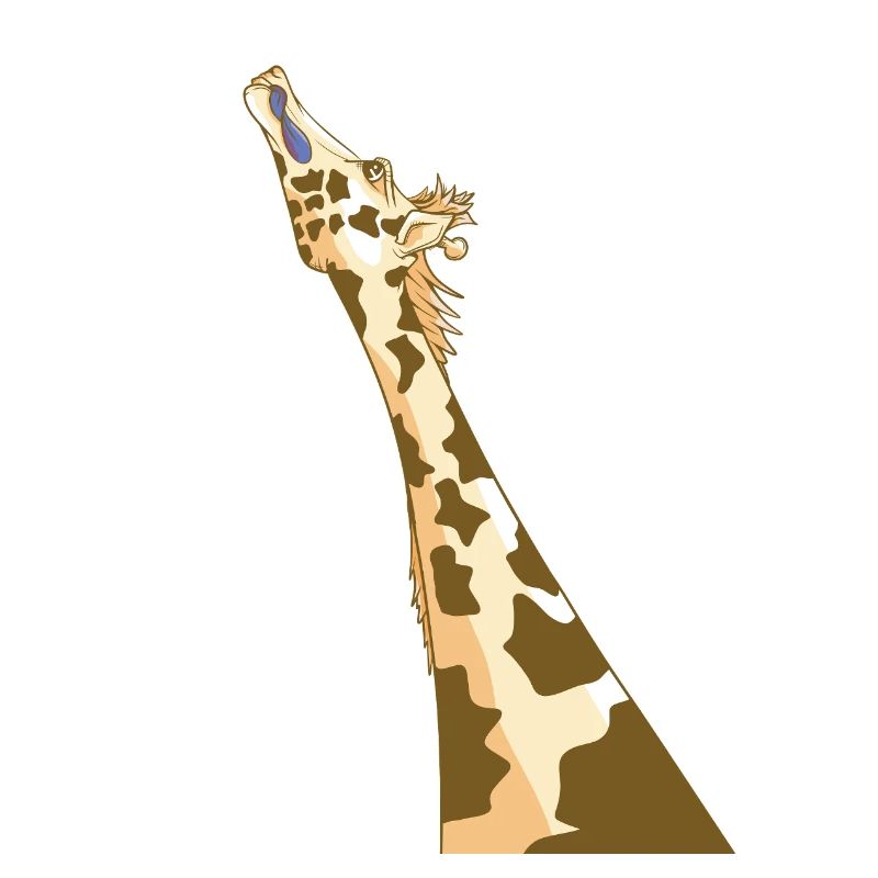 Giraffe mit blauer Zunge