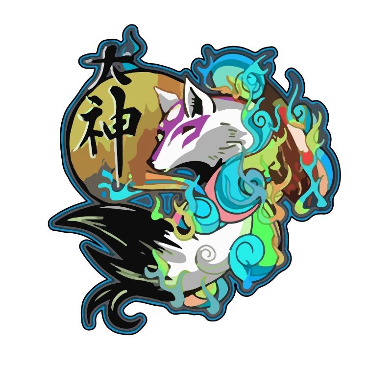 japanese wolf art