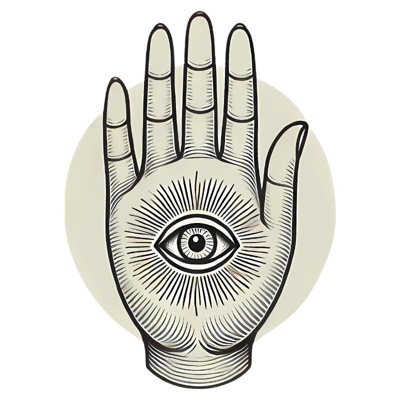 Eye in Hand Mystical Illustration