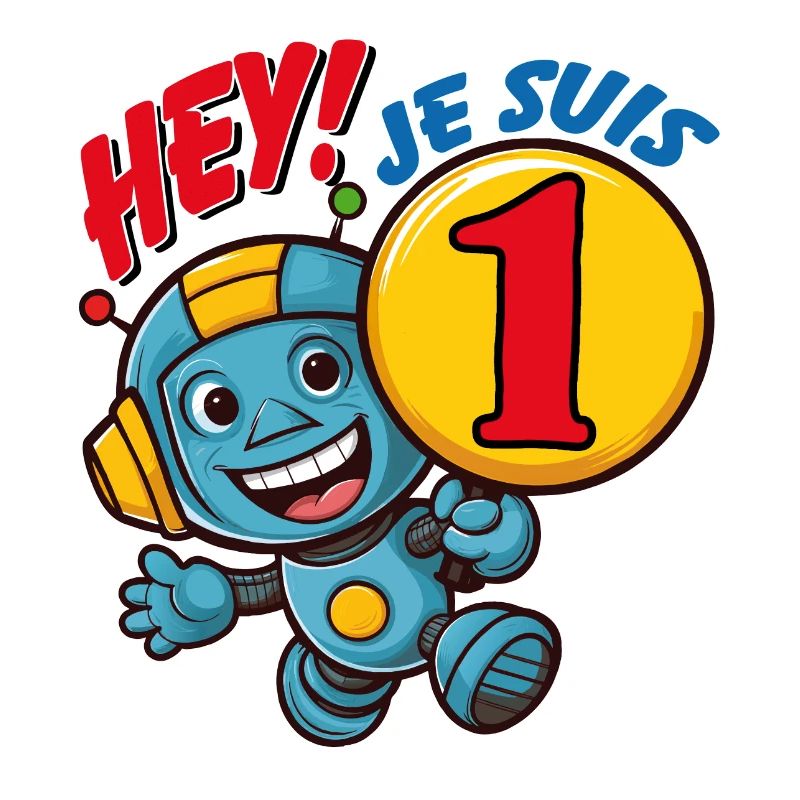 Un an petit robot mignon anniversaire d'enfant