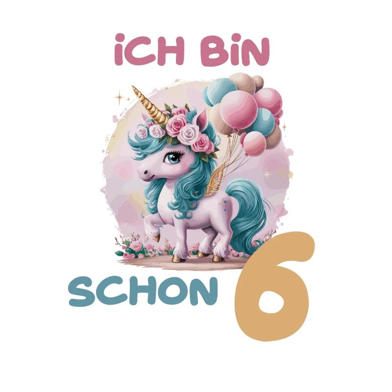 Magisches Einhorn Ballon 6 Geburtstag Vierter