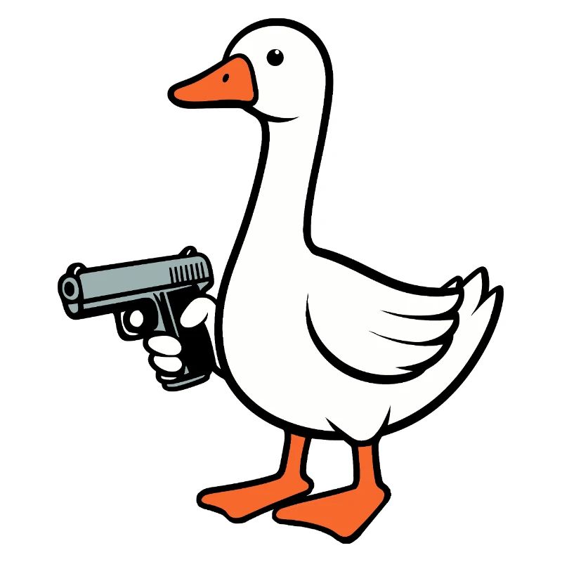 White Goose Duck Duckling Gun Attack Défense