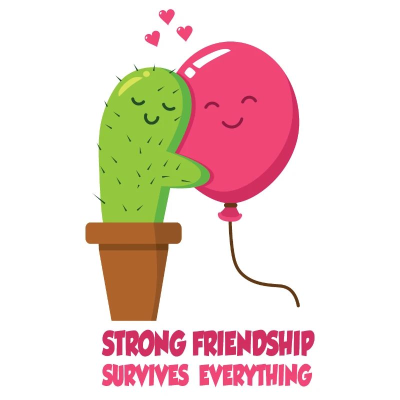 Cactus et ballon - amis - amitié - amour