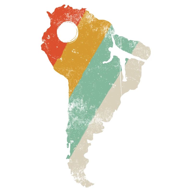Argentina Retro Stripe Map