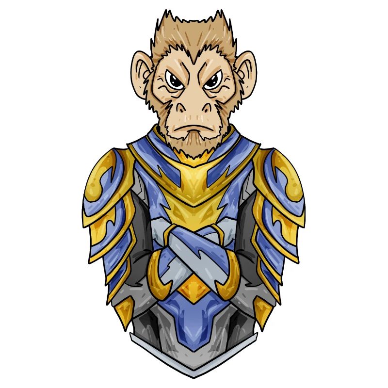 Chevalier Singe avec Armure Croisé