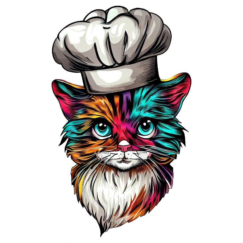 Cooking Cat with Rainbow, Creative