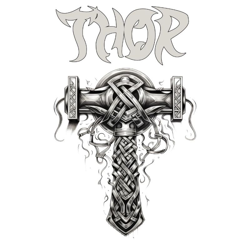 Thor's Hammer Knot Pattern Norse Mythology