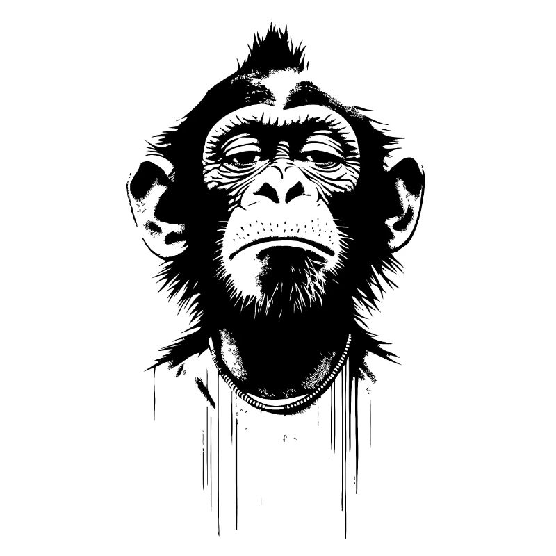 Imaginary monkey in Banksy style