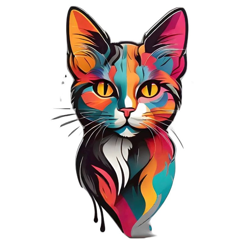 colorful cat face