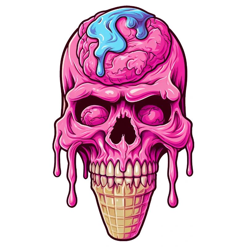 Cornet de crème glacée Skull - Happy Halloween