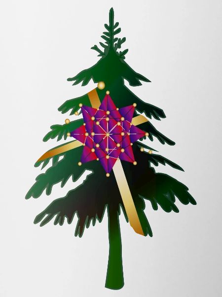 Christbaum oder Weihnachtsbaum & Geschenkschleife