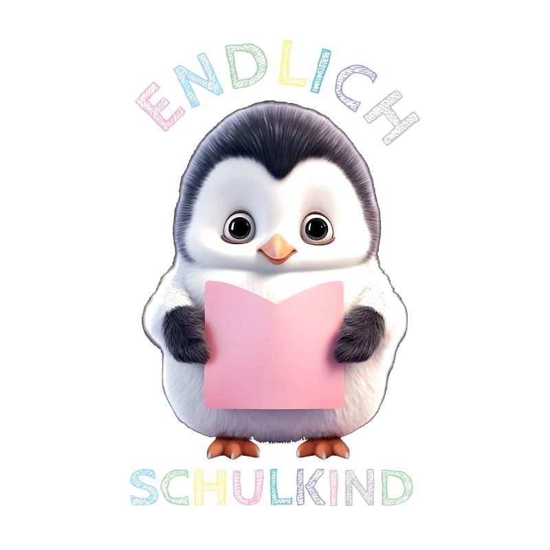 Kleiner Pinguin rosa | Endlich Schulkind