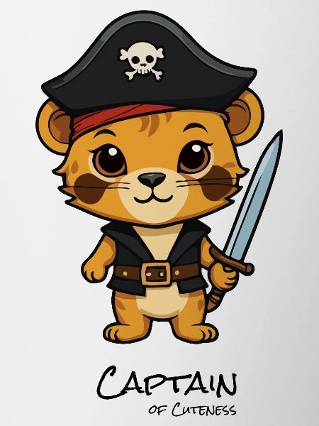 Pirate kitten with saber