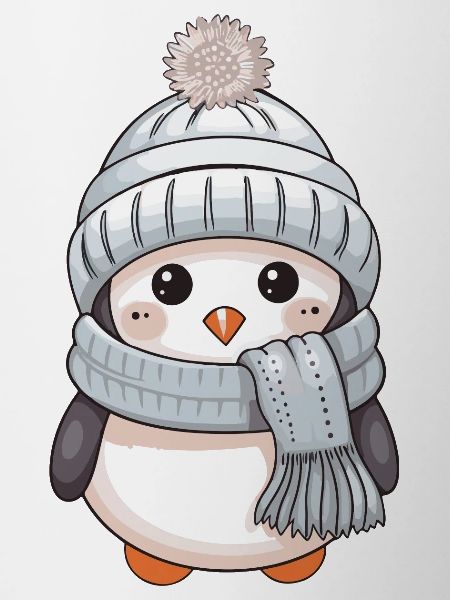 Penguin Winter Comic Cute
