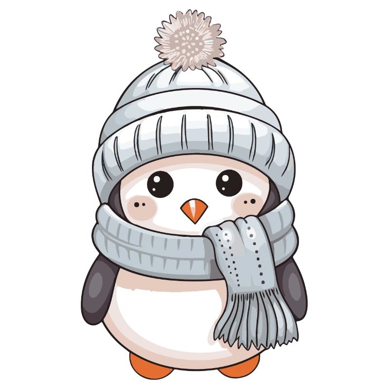 Penguin Winter Comic Cute