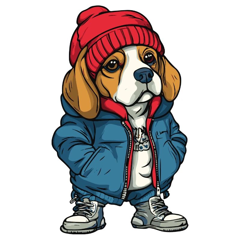 Beagle chien mode hiver