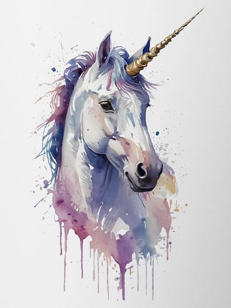 Ätherisches Einhorn - Aquarell