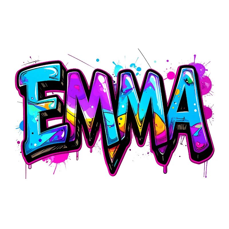 graffiti, buchstaben, emma, illustration