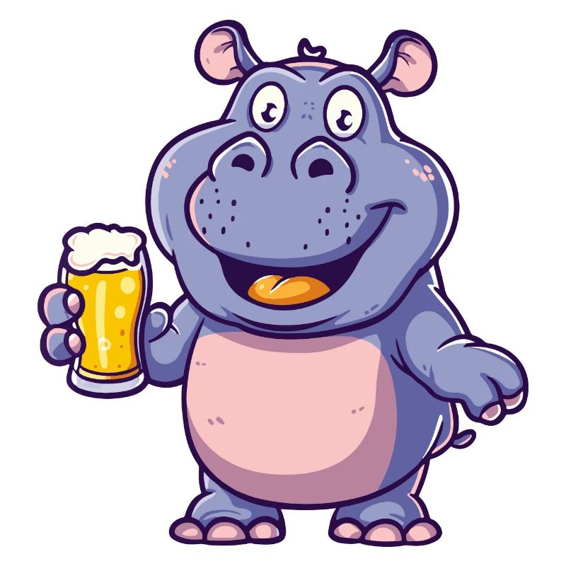Hippopotame bière bande dessinée
