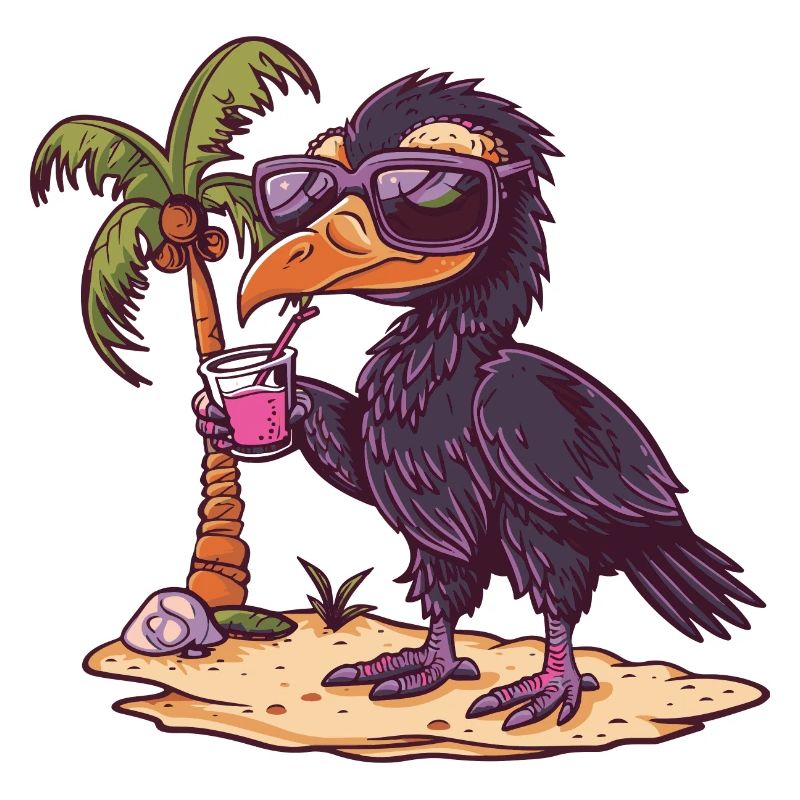 Harpyie Vogel Sommer Strand Comic