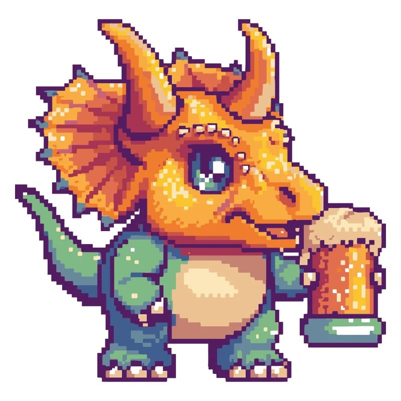 Dinosaurier triceratops Bier Pixel