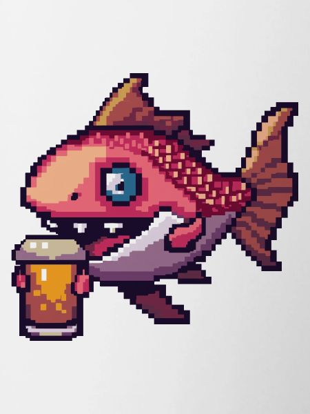 Piranha Fish Beer Pixel