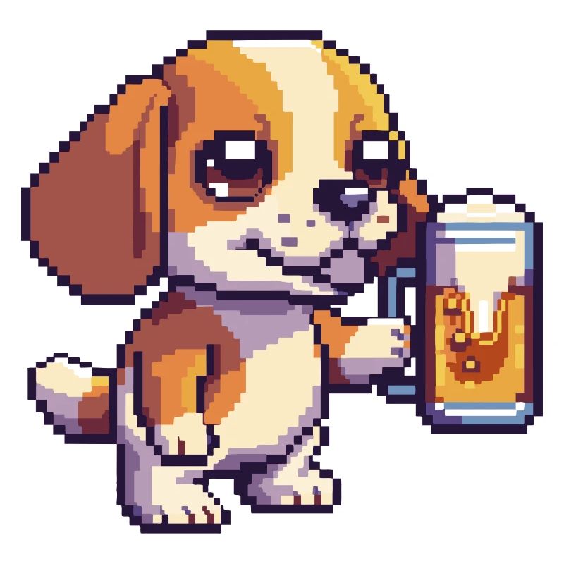 Beagle Chiens Bière Pixel