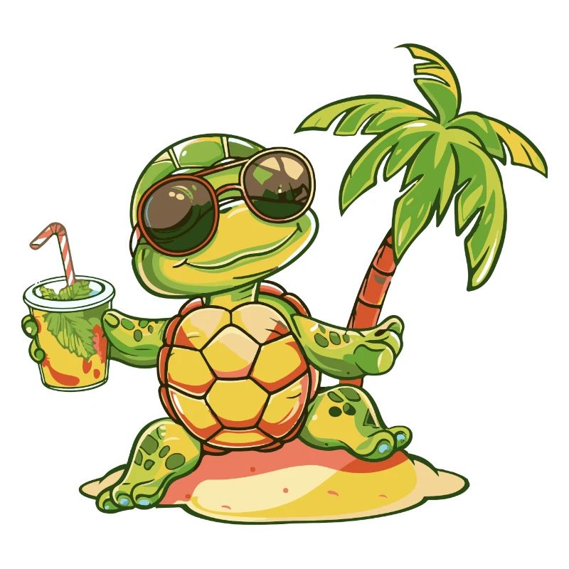 Turtle Summer Beach Comic