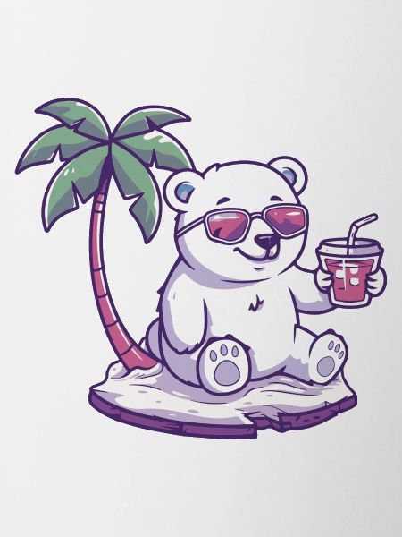 Eisbär Sommer Strand Comic