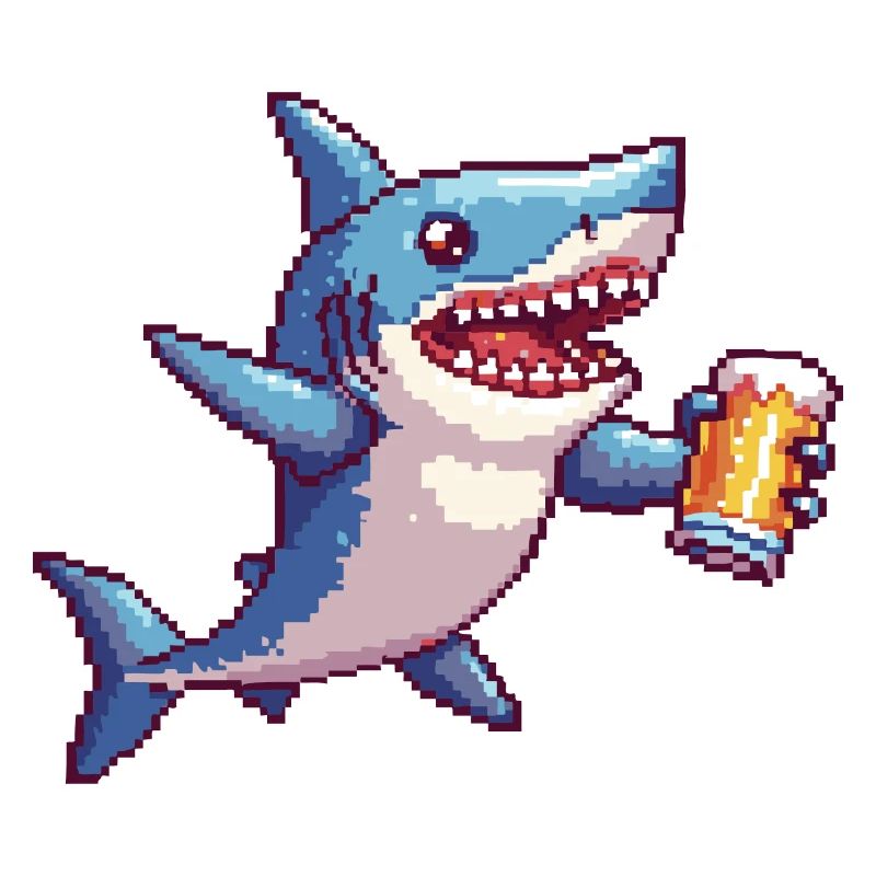 Requin bière pixel