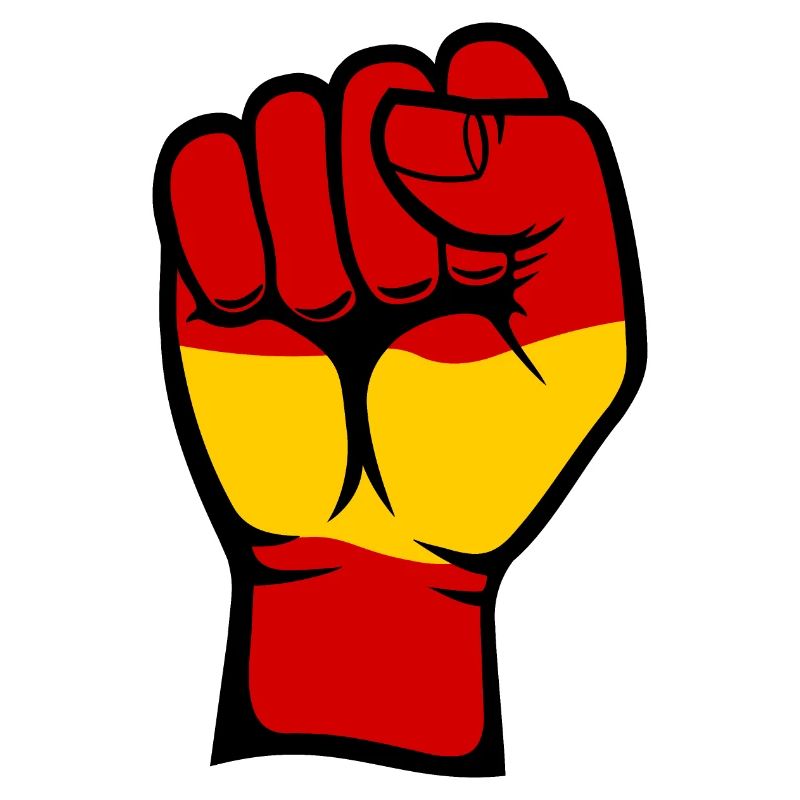Drapeau de l’Espagne Symbole de la main du poing